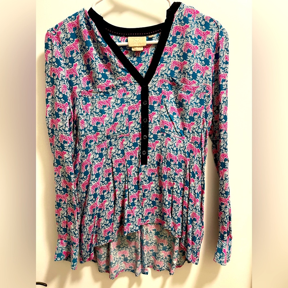 Anthropologie tiger blouse.